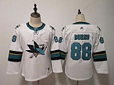Youth Sharks 88 Brent Burns White Adidas Jersey,baseball caps,new era cap wholesale,wholesale hats